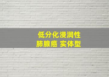 低分化浸润性肺腺癌 实体型